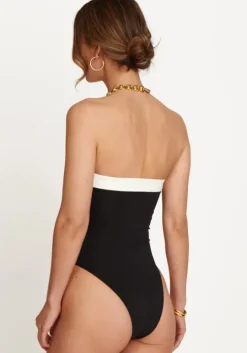 Monte Carlo Bandeau Swimsuit Black/Ivory