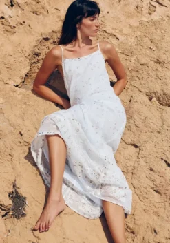 Mosaic Maxi Dress White