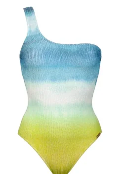 Ombre Flow One Shoulder Swimsuit