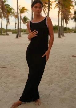Open Low Back Dress Black