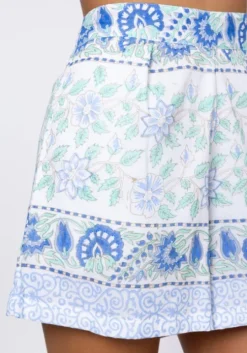 Paisley Block Print Shorts Periwinkle