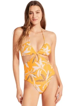 Palm Paradise Cut Out Swimsuit Rockmelon