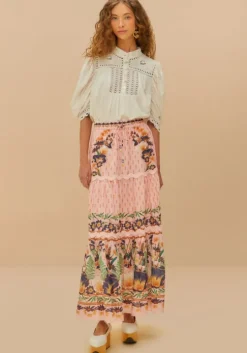 Pink Dream Garden Maxi Skirt