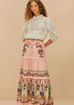 Pink Dream Garden Maxi Skirt