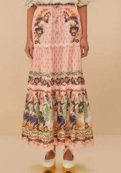 Pink Dream Garden Maxi Skirt