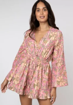 Pink Floral Playsuit