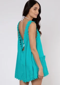 Poplin Low Back Dress Jade