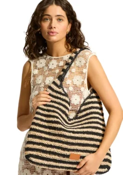 Raffia Stripe Tote