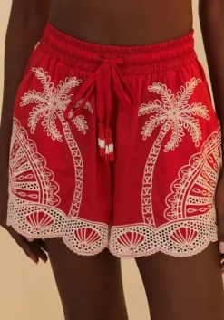 Red Palm Tree Shorts