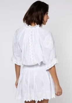 Ric Rac Blouson Dress White