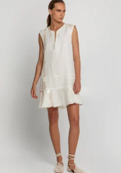 Roots Sleeveless Mini Dress Natural