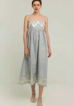 Roots Strappy Midi Dress Grey