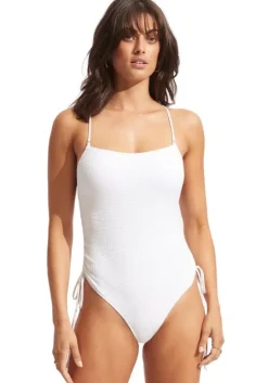 Seadive Scoop Neck Swimsuit White