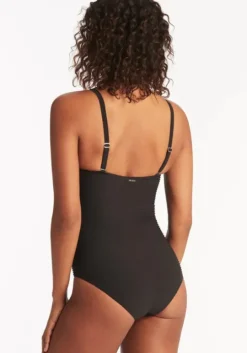 Spinnaker Bandeau Swimsuit Black
