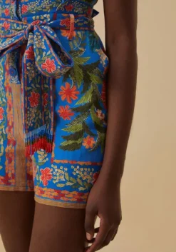 Stiched Garden Blue Romper