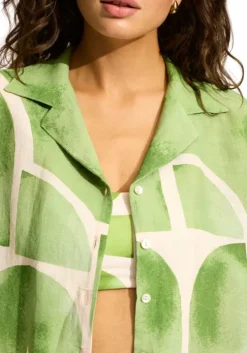 Sunray Cropped Shirt Sage