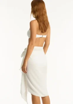Sunset Frayed Sarong White