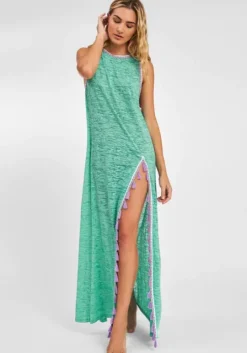 Tassel Slit Dress Mint