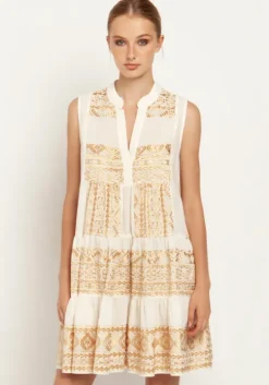 Triangle Embroidered Sleeveless Dress