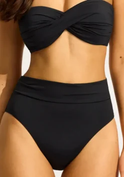 Twist Bandeau High Waist Bikini Black
