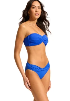 Twist Front Bandeau Bikini Azure
