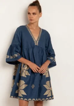 Windmill Mini Dress Indigo